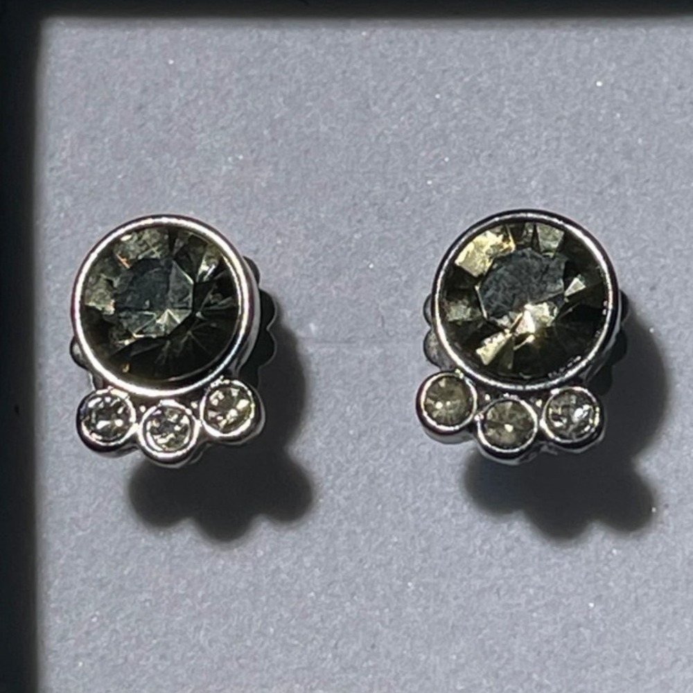 Lia Sophia Gray black stone studs‎